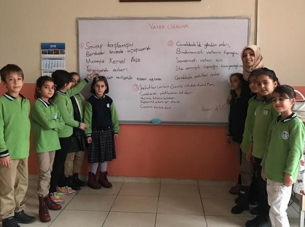 Okulumuz 4/C Sınıfı Öğrencileri Grup Çalışmasıyla Çanakkale Şehitlerine Şiir Yazdı