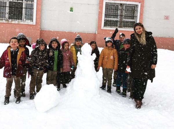 Okulumuz 1/C Sınıfı Öğrencileri Kardan Adam Yaptı